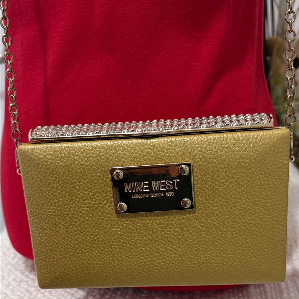 Nine West Gold Clutch with Chain Strap